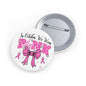 Breast Cancer Awareness Round Pin — "In October We Wear Pink" Ribbon Button