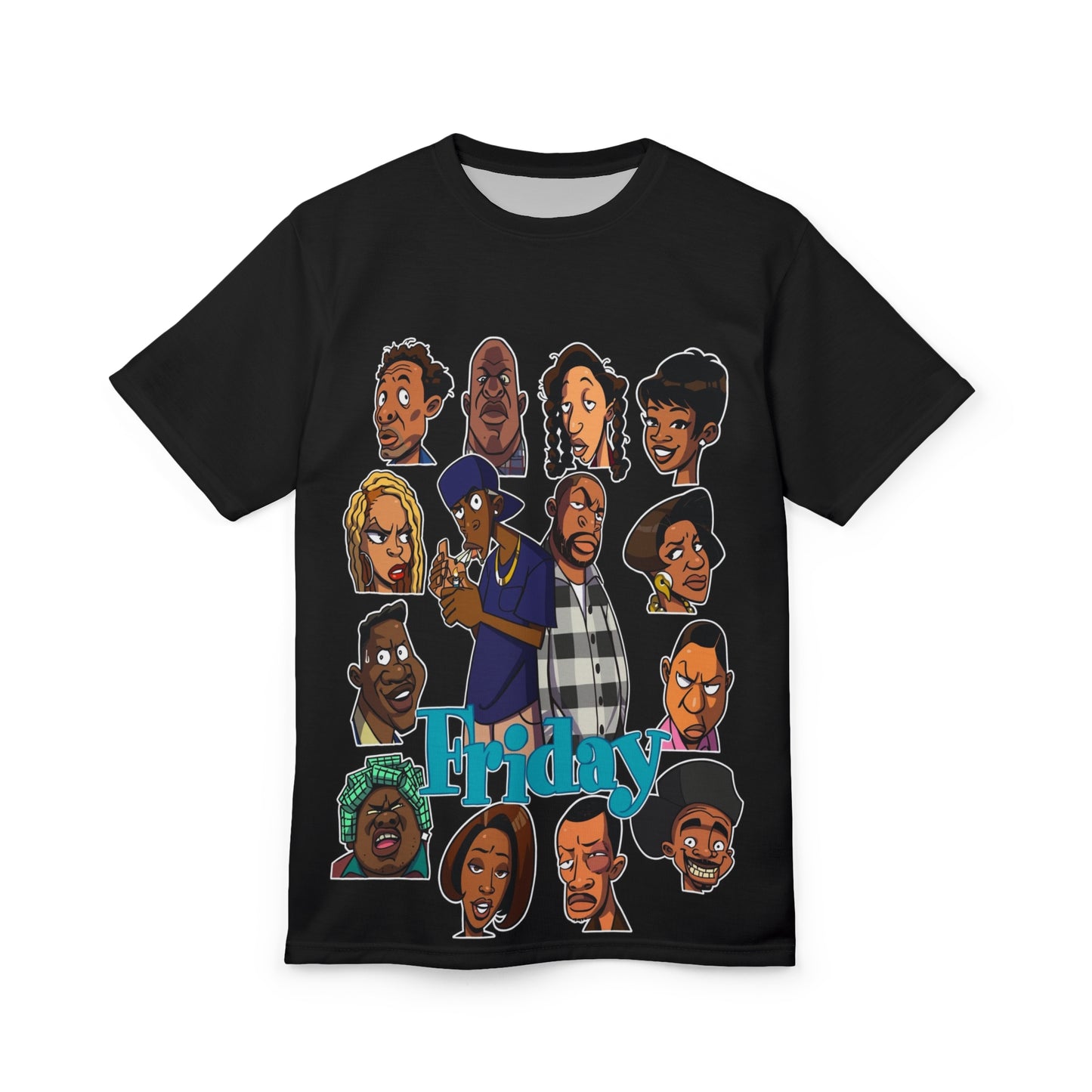 Friday Vibe Unisex Tee – Iconic Cartoon Characters Design