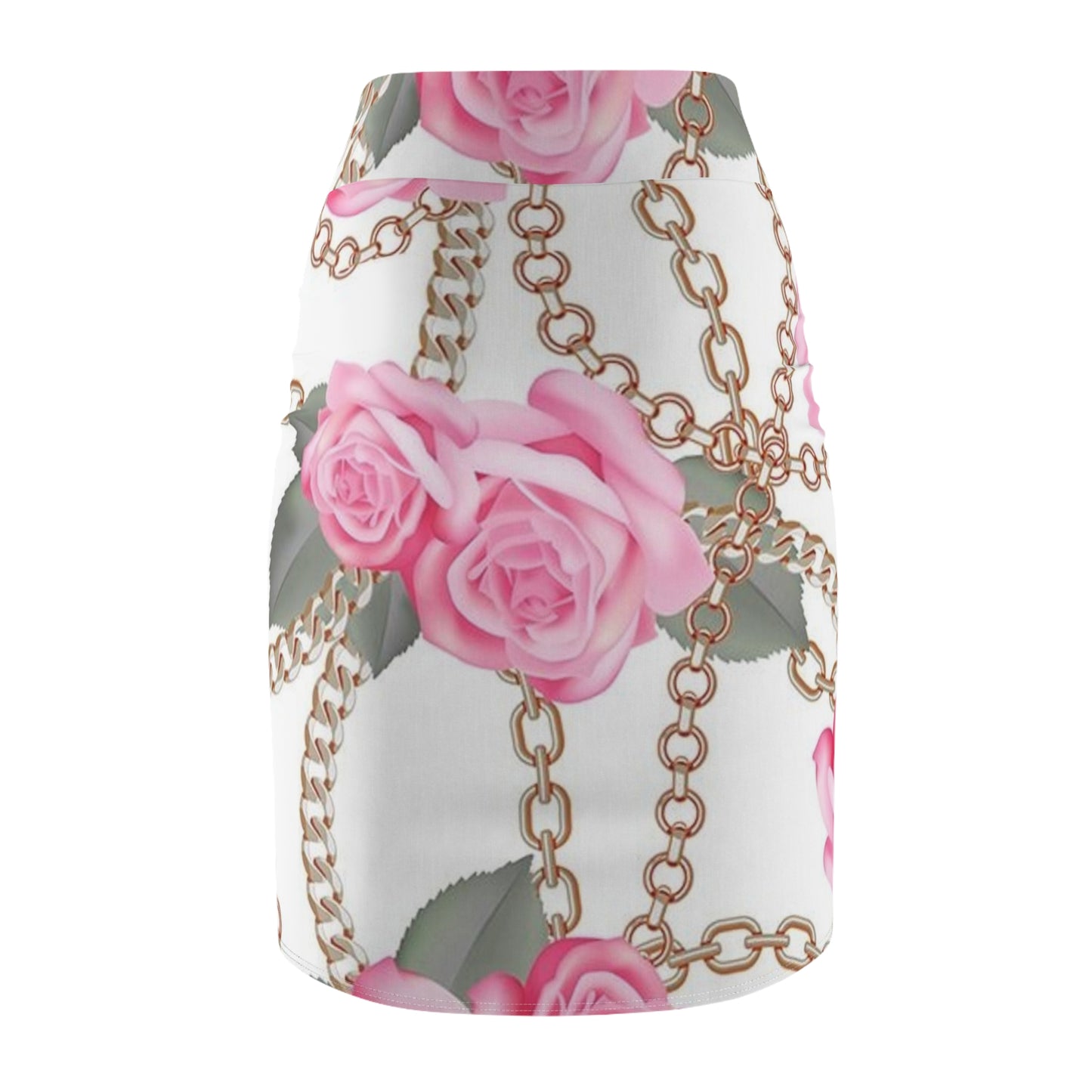 Floral Chain Women's Pencil Skirt – Elegant & Chic Outfit for Spring Occasions