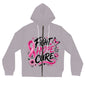 Breast Cancer Awareness Zip Hoodie — "Fight Hope Cure" Pink Ribbon Design