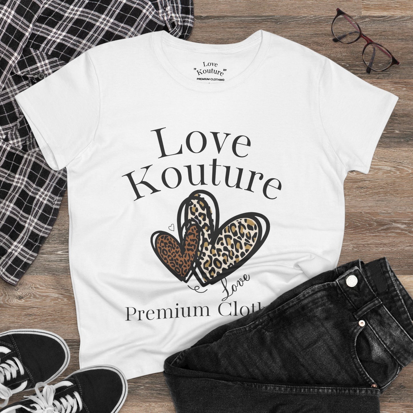 Heartfelt Women's Cotton Tee - Love Couture, Casual Style, Gift for Her, Everyday Wear, Fashion Lover, Sweetheart Gift