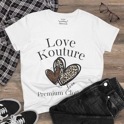 Heartfelt Women's Cotton Tee - Love Couture, Casual Style, Gift for Her, Everyday Wear, Fashion Lover, Sweetheart Gift