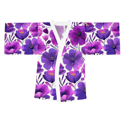 Floral Printed Long Sleeve Kimono Robe for Relaxation & Style