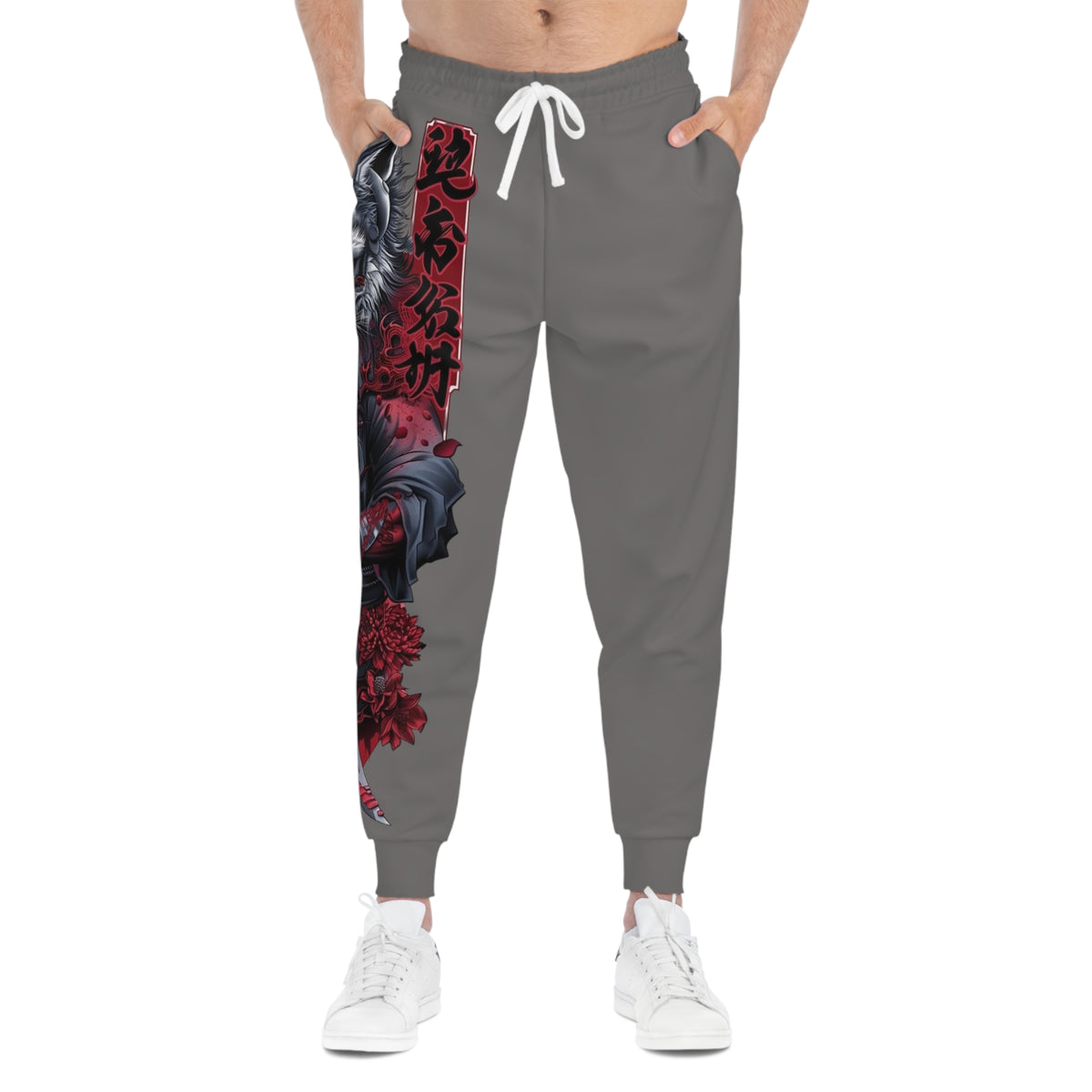 Samurai Floral Joggers — Japanese Sword AOP Athletic Pants