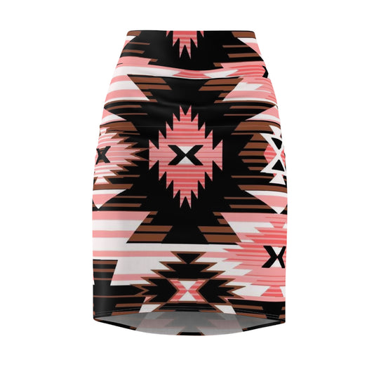 Trendy Women's Pencil Skirt - Boho Chic Geometric Print