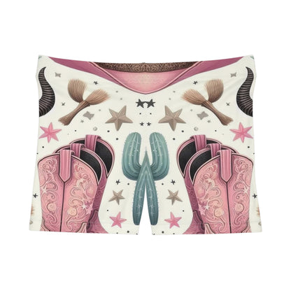 Western-Inspired Women's Shorts with Cactus & Skull Design
