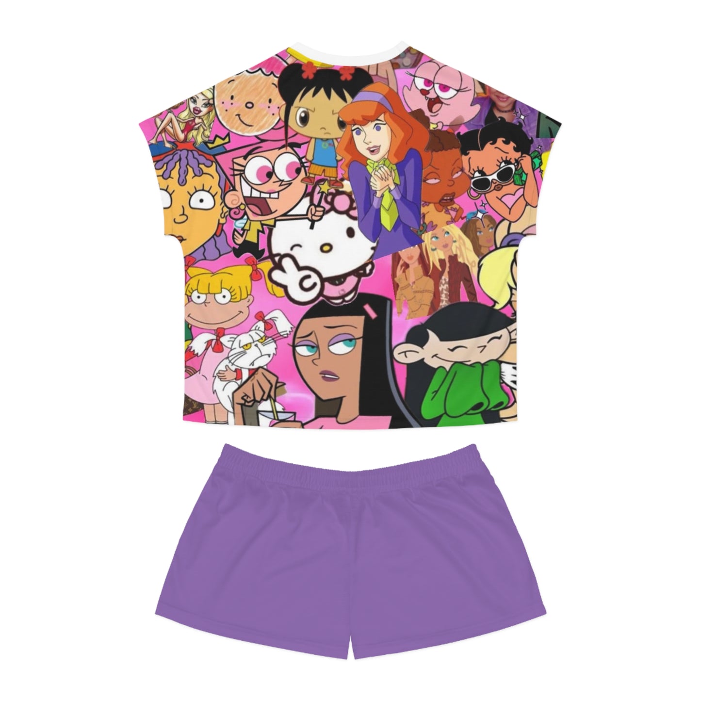 Women's Pajama Set - 90s Girls Cartoon Characters Print