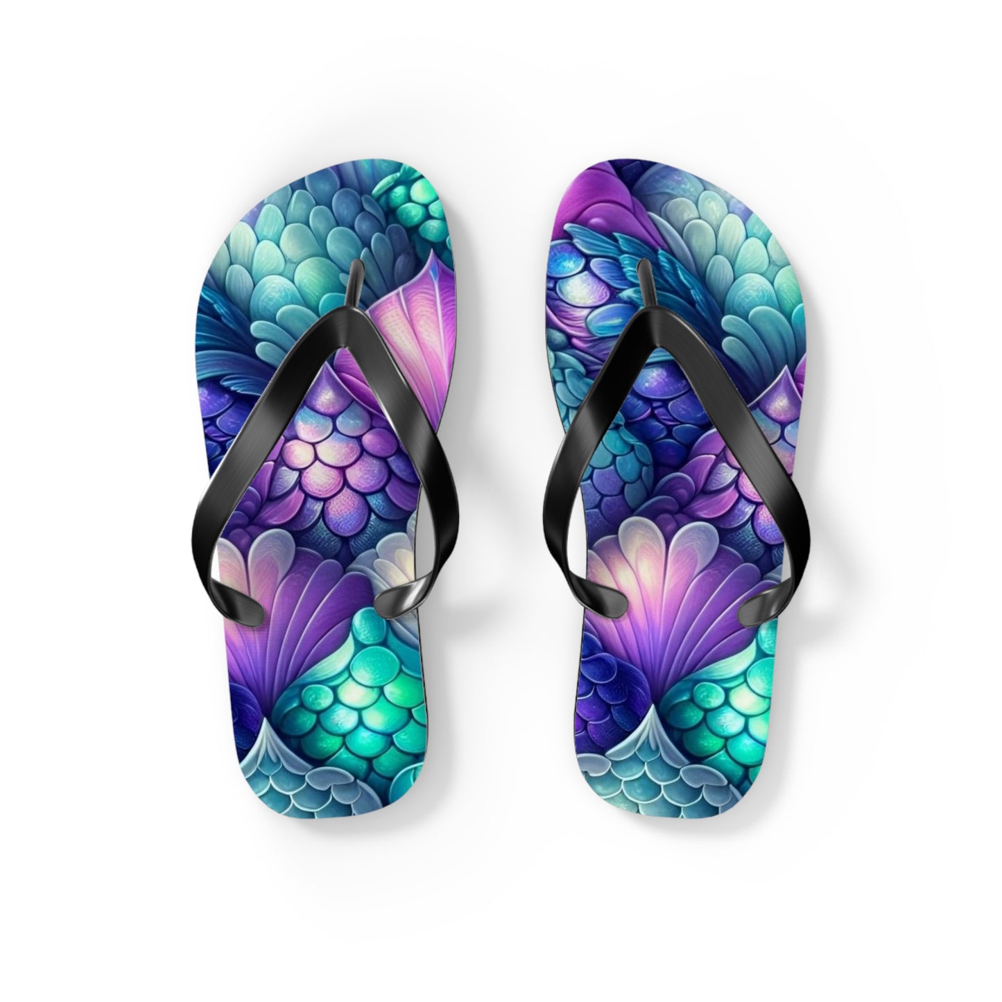 Vibrant Mermaid Scale Flip Flops for Summer Fun