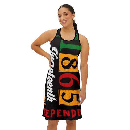 Juneteenth Celebration Racerback Dress, Stylish Summer Dress, Black History Fashion, Independence Day Dress, Optional for Parties, Festivals