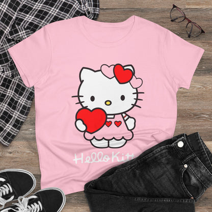 Cute Hello Kitty Women's Tee, Casual Graphic Shirt, Stylish Gift for Cat Lovers, Fun Summer Top, Birthday and Valentine’s Day Wear