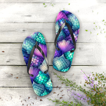 Vibrant Mermaid Scale Flip Flops for Summer Fun