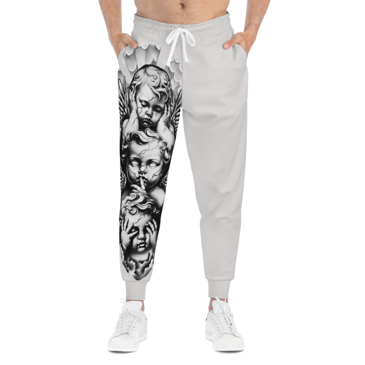 Cherub Tattoo Joggers — Angel Wing Graphic Athletic Pants