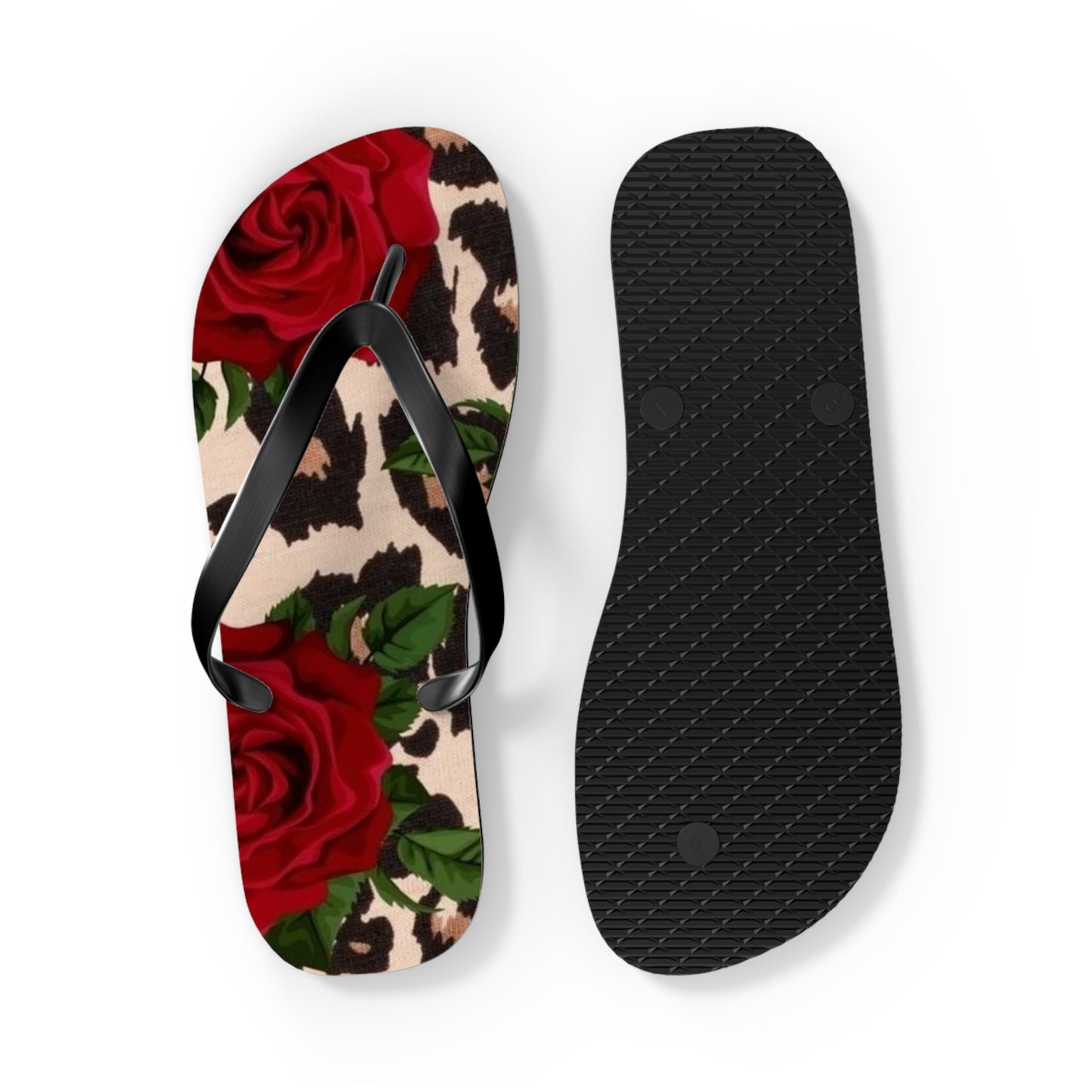 Rose Print Flip Flops - Stylish Summer Sandals for Beach & Casual Wear