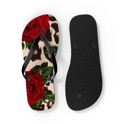 Rose Print Flip Flops - Stylish Summer Sandals for Beach & Casual Wear