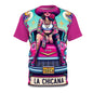 La Chicana Unisex - Auffälliges T-Shirt mit tätowierter Grafik für stilvolle Tage und Feiern