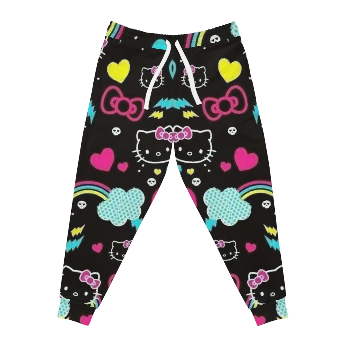 Playful Hello Kitty Joggers, Comfortable Lounge Pants, Cute Joggers for Kids and Adults, Gift for Cat Lovers, Cozy Athleisure Wear