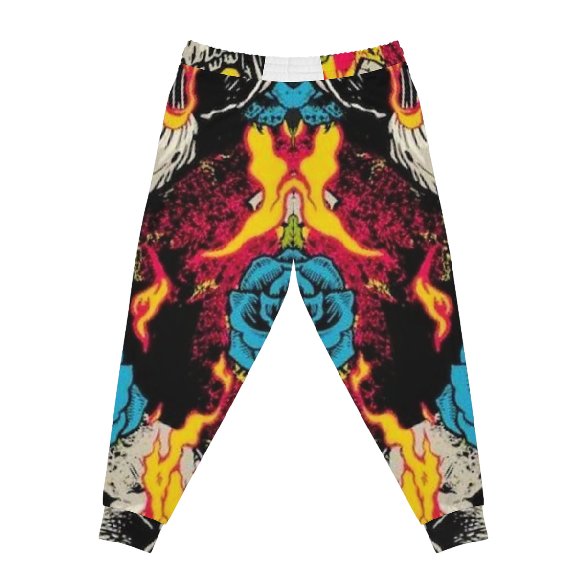 Flaming Skull & Rose Athletic Joggers — Bold Streetwear Sweatpants