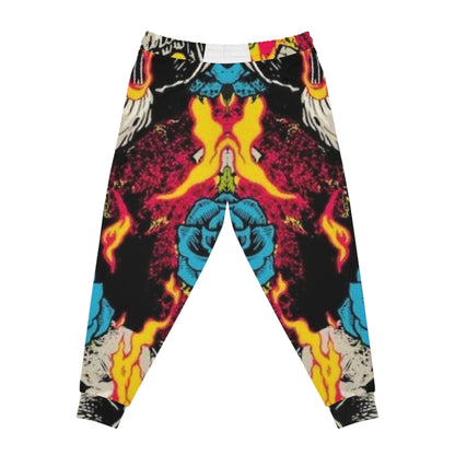 Flaming Skull & Rose Athletic Joggers — Bold Streetwear Sweatpants