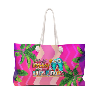 Tropical Chevron Vacay Tote Bag - Perfect for Travel & Beach Days