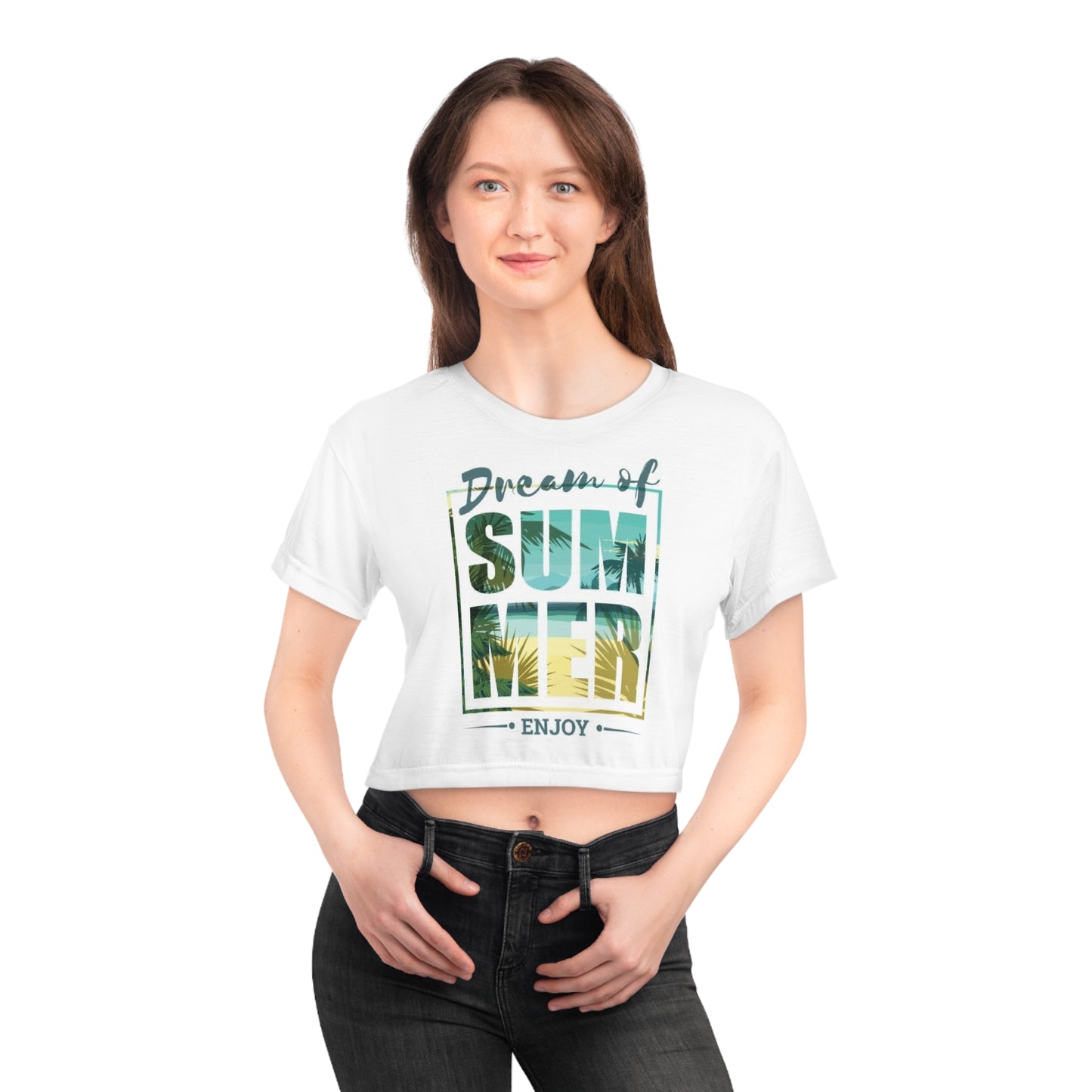 Dream of Summer Crop Tee - Relaxed Fit, Perfect for Beach Days and Summer Fun