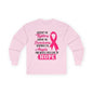 Breast Cancer Awareness Long Sleeve Tee — "Support the Fighters, Admire the Survivors" Hope Ribbon