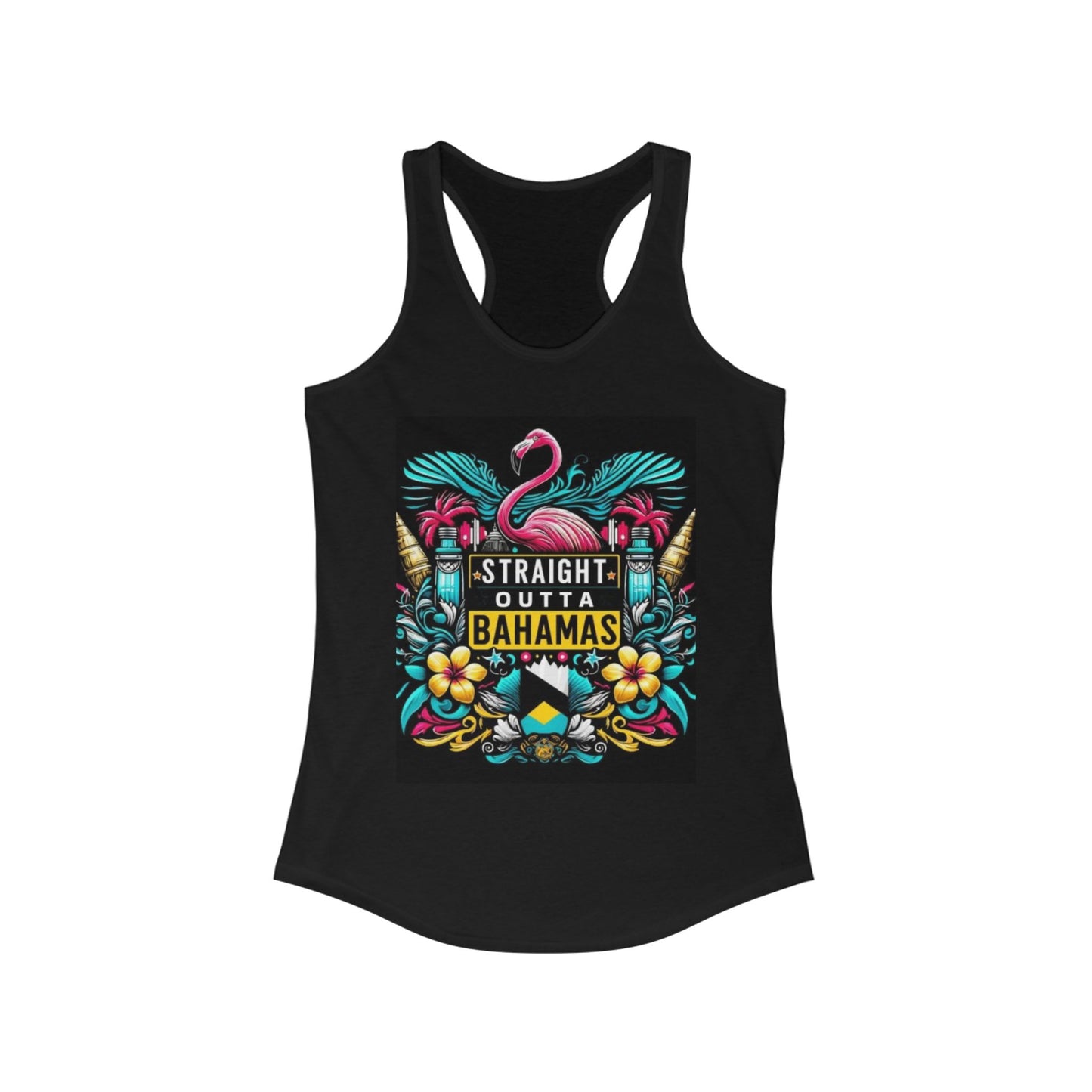 Straight Outta Bahamas Women's Racerback Tank - Tropical Vacation Vibes