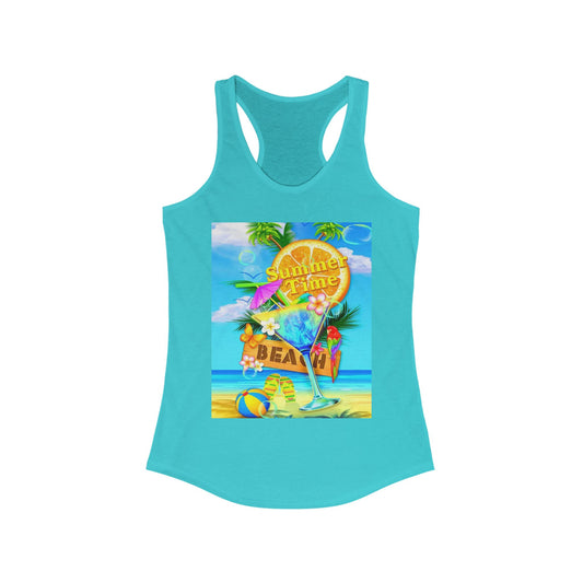 Summertime Beach Vibes Racerback Tank Top - Beach Life Design