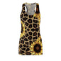 Sunflower Leopard Racerback Dress — Floral Animal Print AOP
