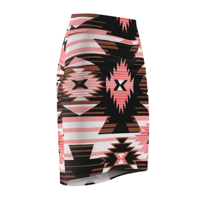 Trendy Women's Pencil Skirt - Boho Chic Geometric Print