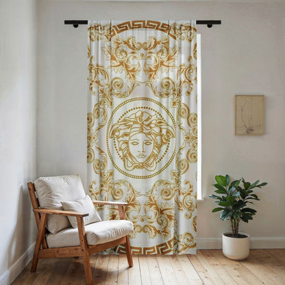 Baroque Gold Medusa Sheer Curtain