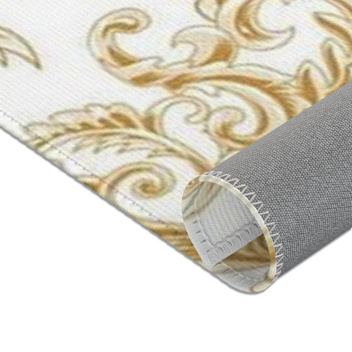 Baroque Medusa Area Rug – Gold Ornate Decorative Accent Rug