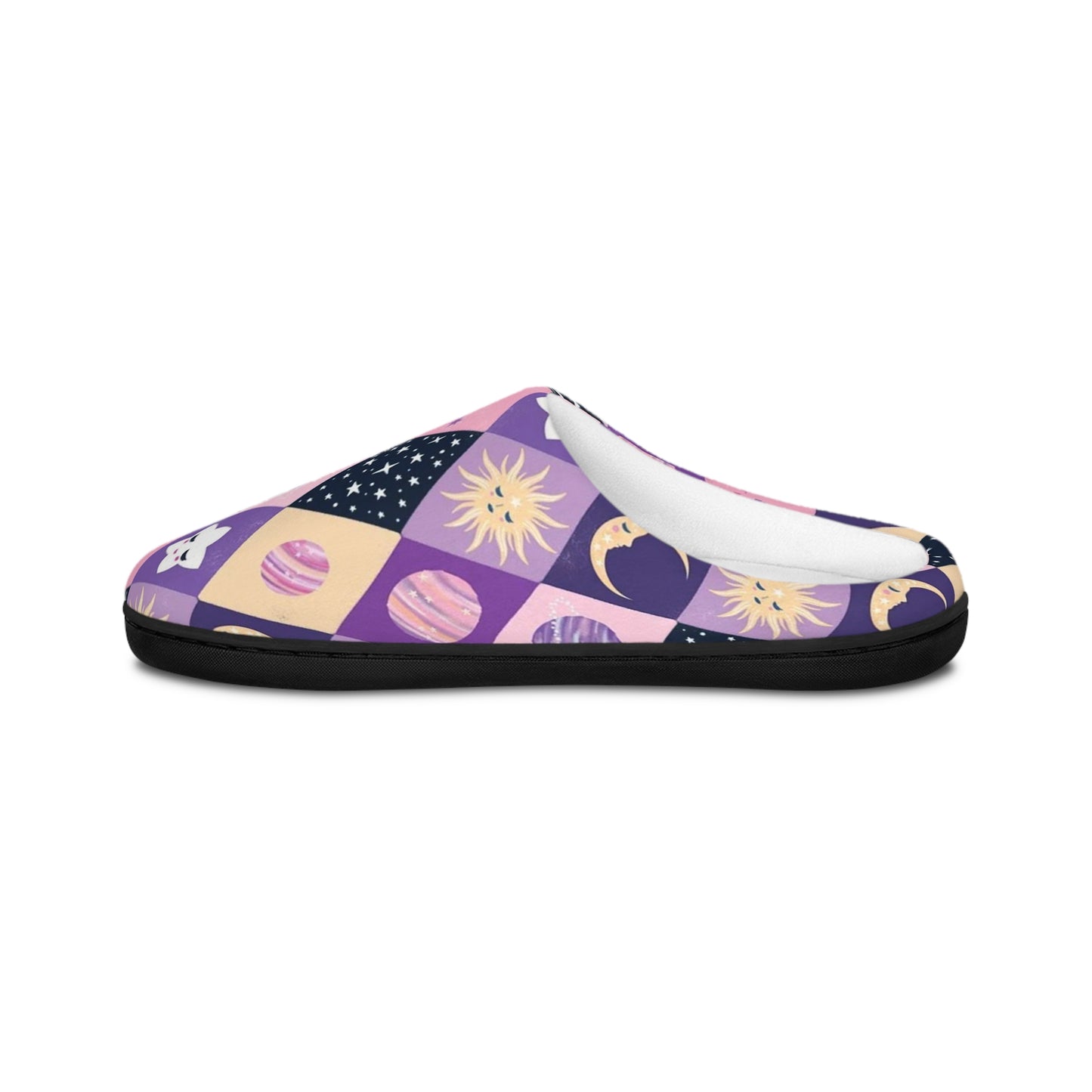 Cozy Celestial Women's Indoor Slippers - Moon and Star Design