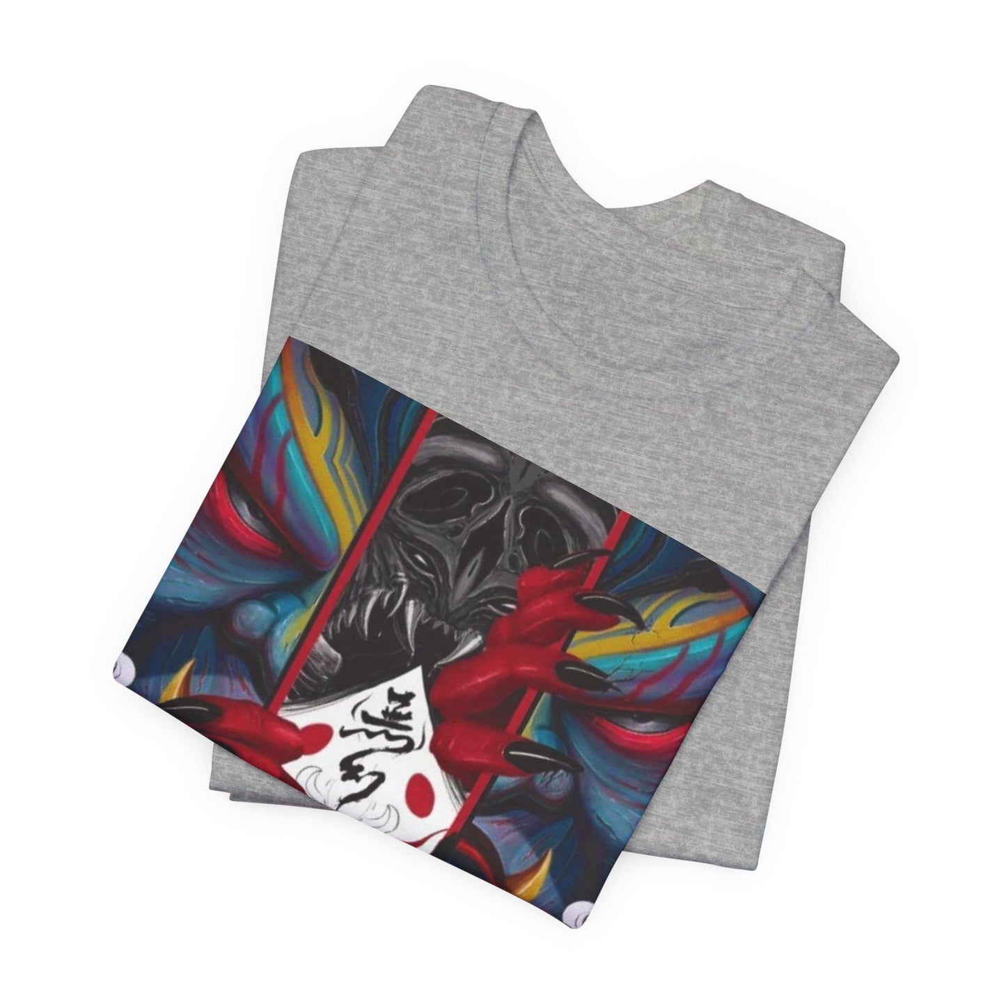 Demon Mask Graphic Tee — Japanese Oni Art T-Shirt