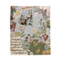 Velveteen Plush Blanket — Vintage Floral Collage Throw