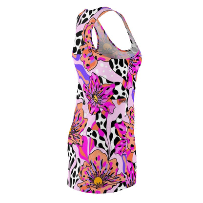 Floral Pop Racerback Dress — Pink Leopard & Bold Blossom All-Over Print