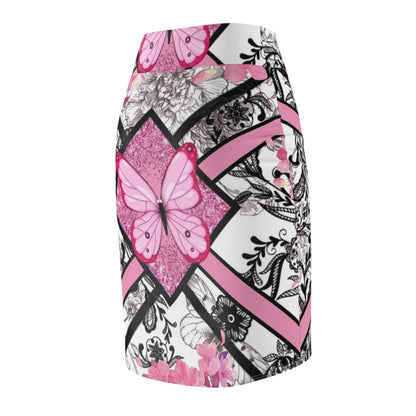 Butterfly Lace Women's Pencil Skirt