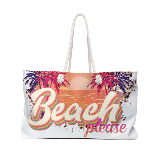 Beach Please Vacay Tote Bag - Colorful Summer Tote with Palm Trees