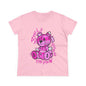 Smile Through The Pain Teddy Bear Tee — Pink Graphic Women's Cotton Shirt