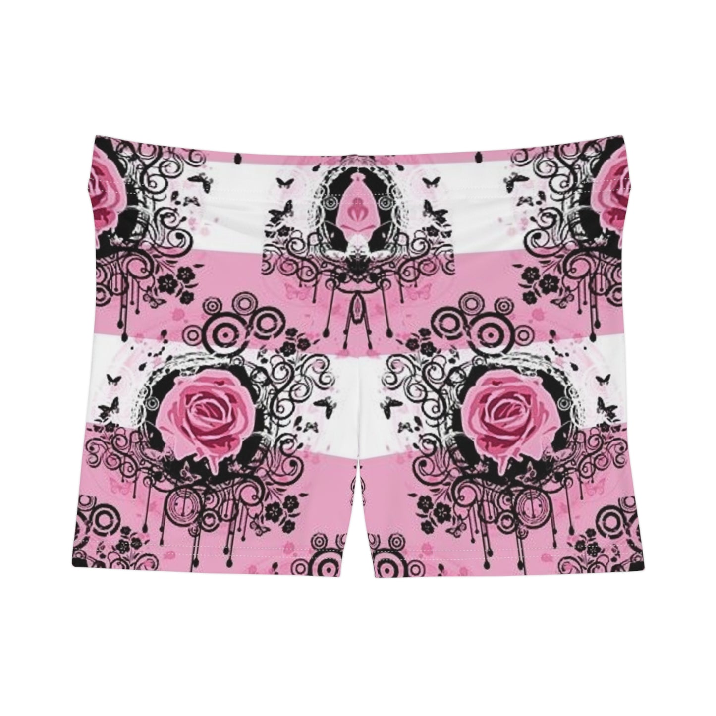 Lace Floral Striped Women's Shorts