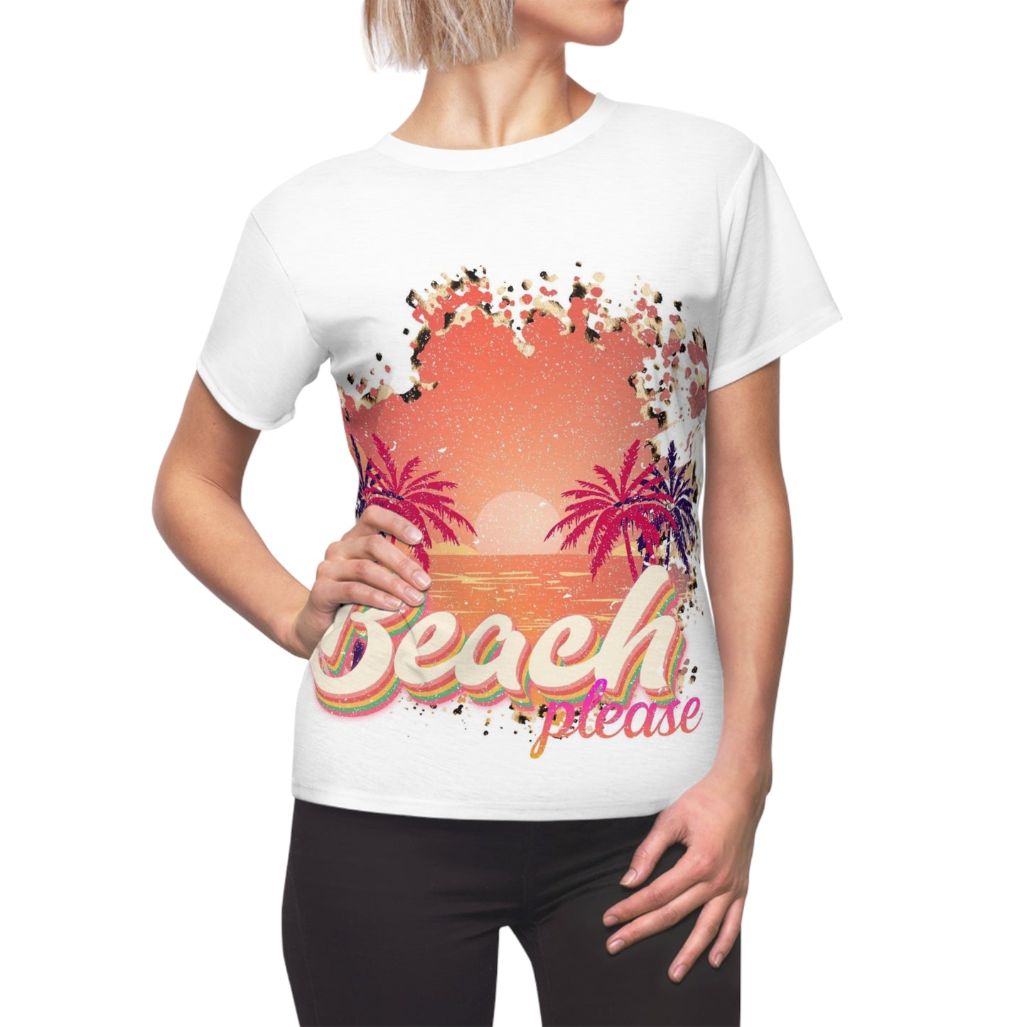 Beach Please Cut &amp; Sew T-Shirt für Damen – Summer Vibes T-Shirt