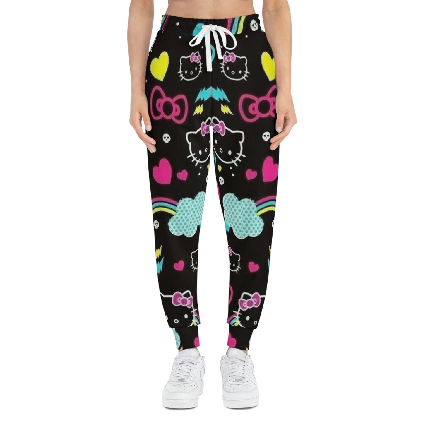 Playful Hello Kitty Joggers, Comfortable Lounge Pants, Cute Joggers for Kids and Adults, Gift for Cat Lovers, Cozy Athleisure Wear