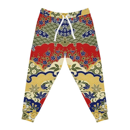 Vintage Floral Pattern Joggers — Japanese-Inspired All-Over Print Athletic Pants