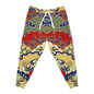 Vintage Floral Pattern Joggers — Japanese-Inspired All-Over Print Athletic Pants