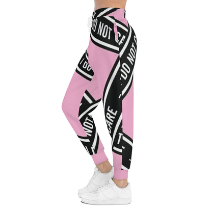 I Do Not Care Athletic Joggers — Pink Statement Sweatpants