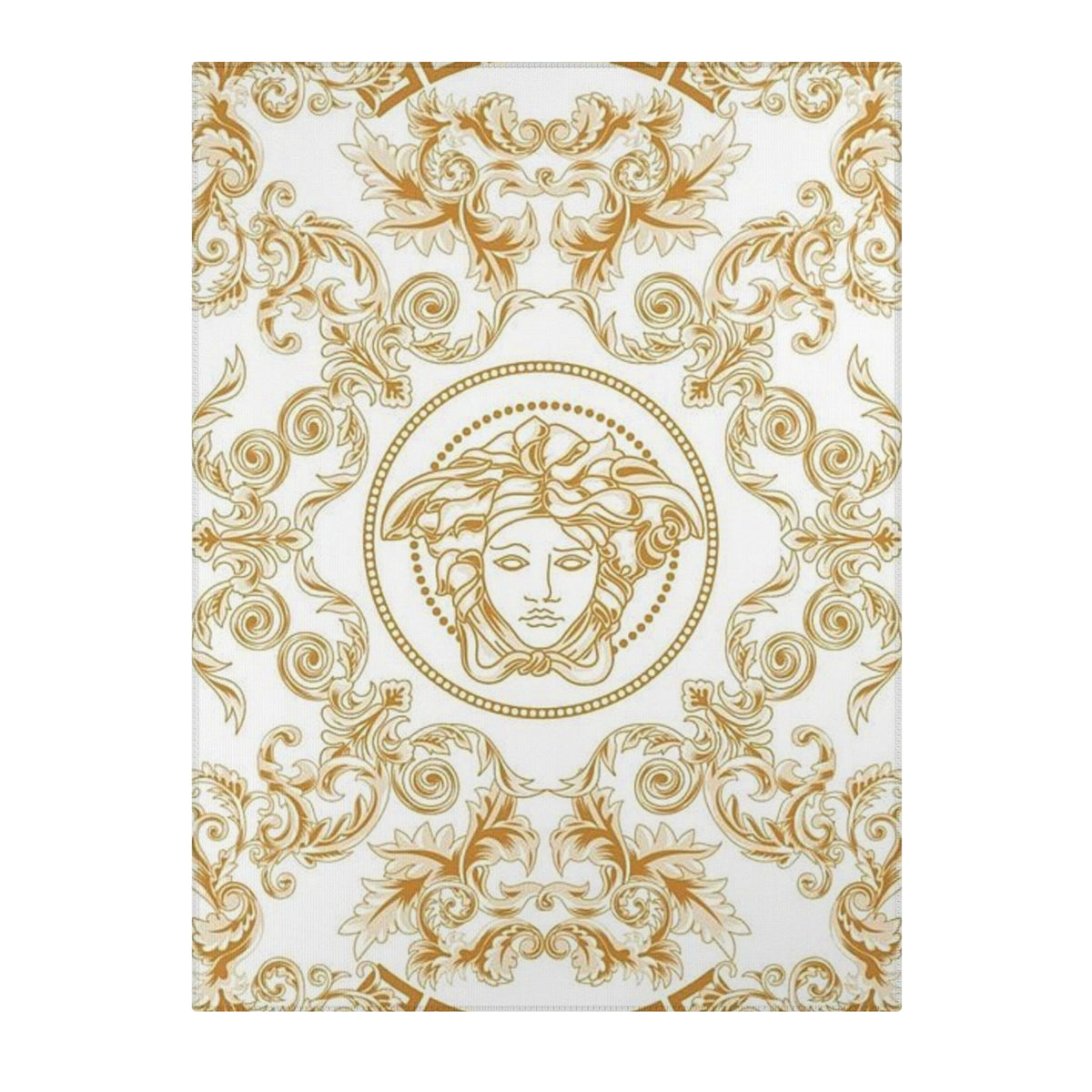 Baroque Medusa Area Rug – Gold Ornate Decorative Accent Rug