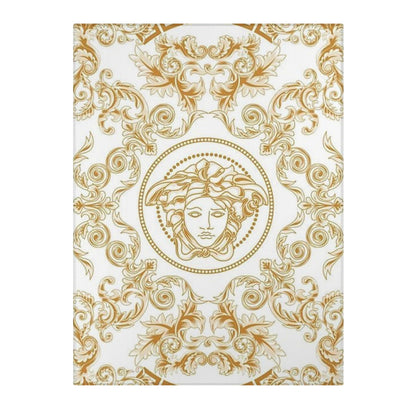 Baroque Medusa Area Rug – Gold Ornate Decorative Accent Rug
