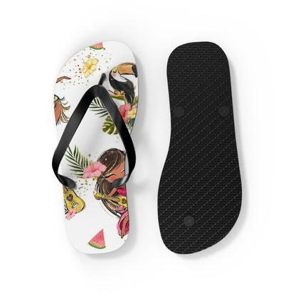Tropical Vibe Flip-Flops mit Gitarre und tropischem Print