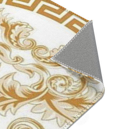 Baroque Medusa Area Rug – Gold Ornate Decorative Accent Rug