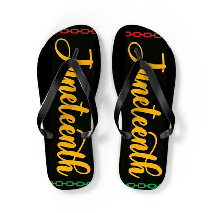 Celebratory Juneteenth Flip Flops | Summer Sandals, Holiday Footwear, Black History Month, Barbecues, Festivals