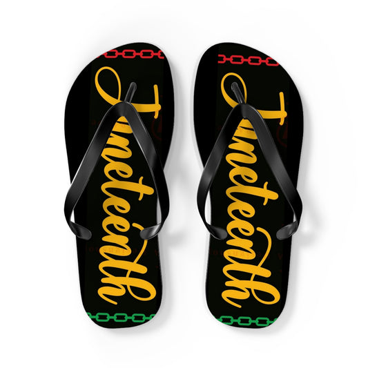 Celebratory Juneteenth Flip Flops | Summer Sandals, Holiday Footwear, Black History Month, Barbecues, Festivals